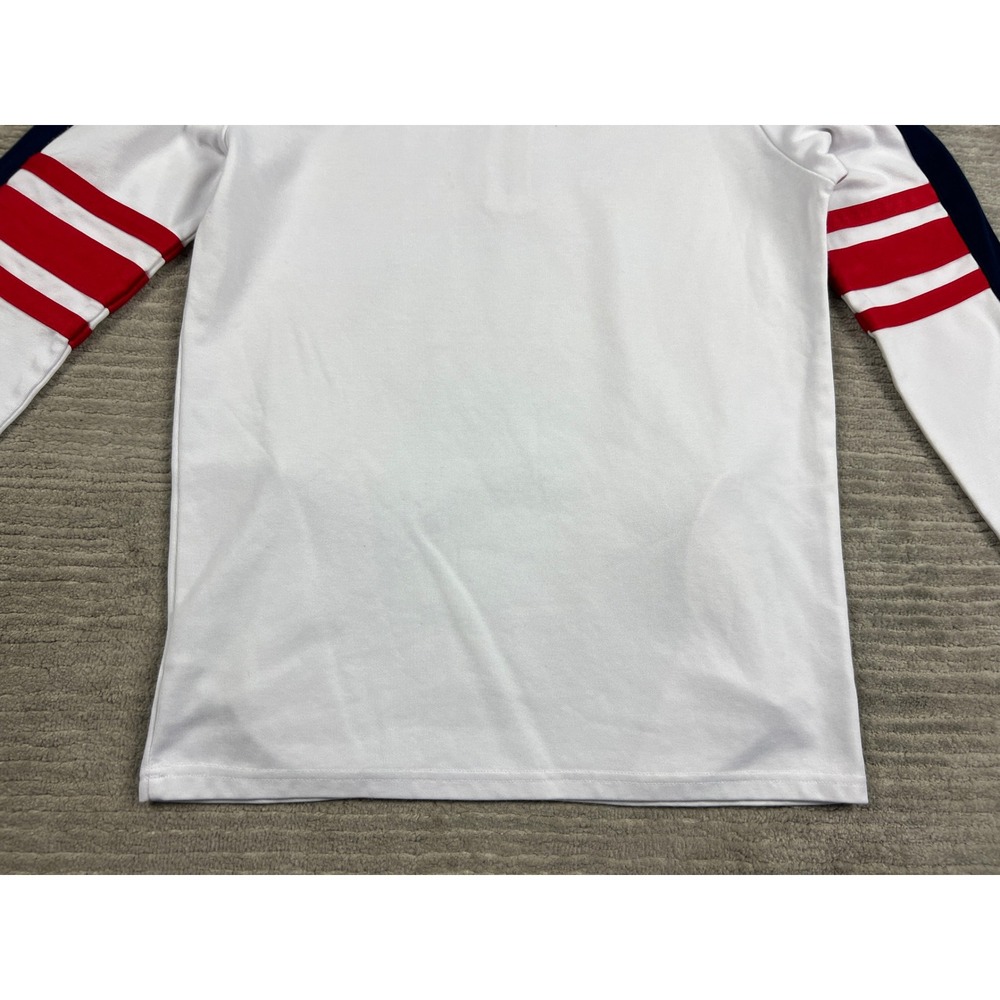 Fila Quarter Zip Pullover Mens Medium White Navy Colorblock Striped Sweatshirt - Picture 16 of 16